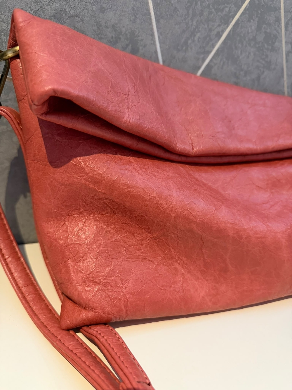 Anthropologie Coral Foldover Crossbody Bag